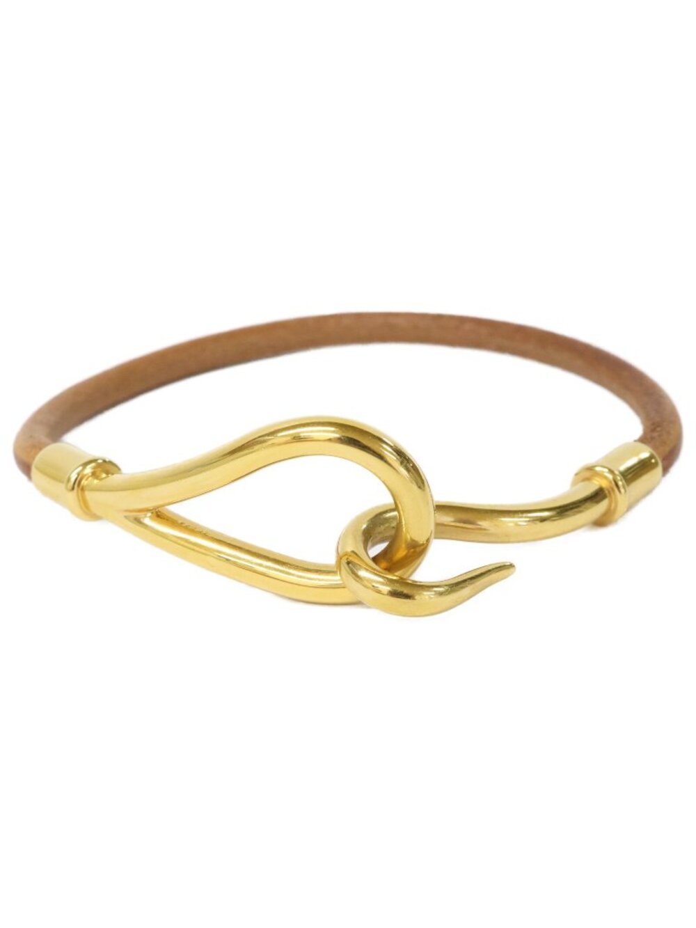 Hermes Leather Gold Jumbo Bracelet